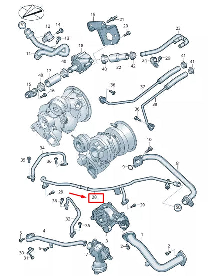 NEW AUDI A6 C8 ENGINE BREATHER LINE 06M121692AN ORIGINAL