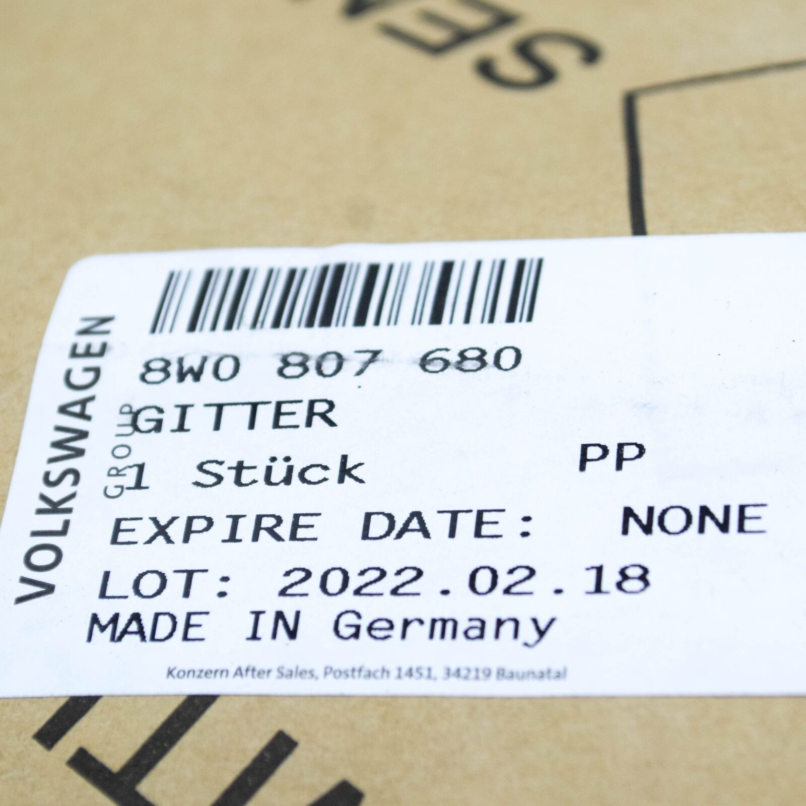 NEW AUDI A4 AVANT B9 FRONT RIGHT BUMPER LOWER GRILLE 8W0807680 ORIGINAL