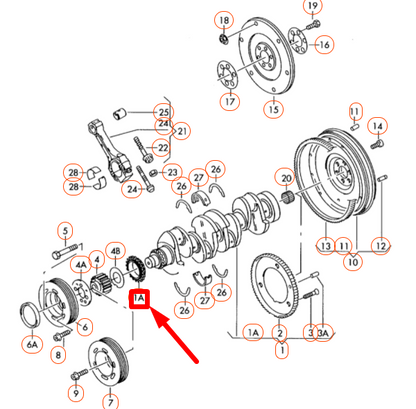 NEW AUDI A3 8P CRANKSHAFT TIMING GEAR 06A105209B ORIGINAL
