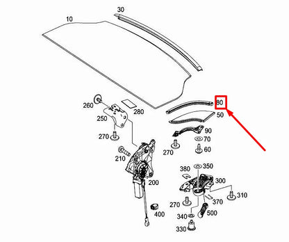 NEW MERCEDES-BENZ SLK R172 RIGHT FOLDING ROOF SEALING A1727901698 ORIGINAL