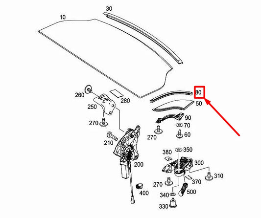 NEW MERCEDES-BENZ SLK R172 RIGHT FOLDING ROOF SEALING A1727901698 ORIGINAL