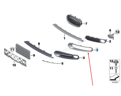 NEW BMW 2 F22 LEFT FOG LIGHT TRIM LUXURY 51117403871 7403871 2015 ORIGINAL