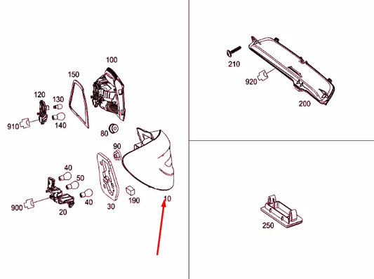 NEW MERCEDES-BENZ B-CLASS W246 REAR RIGHT TAIL LIGHT A2468200664