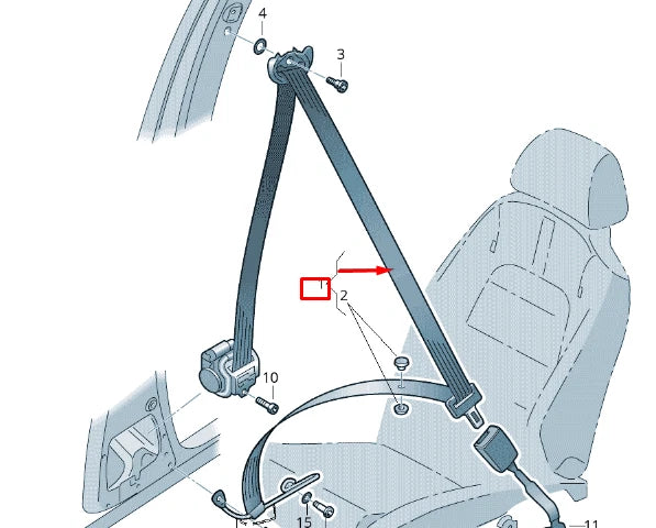 NEW VOLKSWAGEN SCIROCCO MK3 FRONT RIGHT SEAT BELT RHD 1K8857706ARAA ORIGINAL