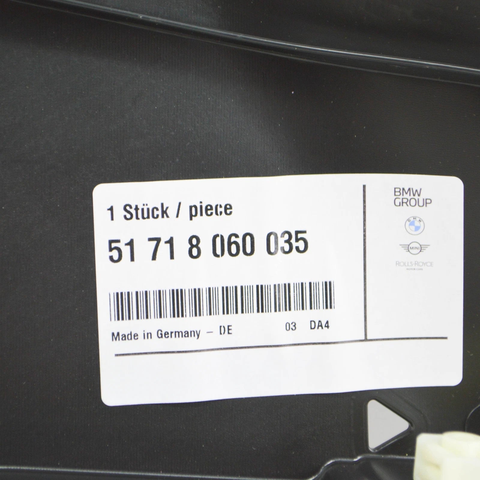 NEW BMW 8 CABRIO G14 FRONT LEFT WHEELARCH BOTTOM FRONT COVER 51718060035