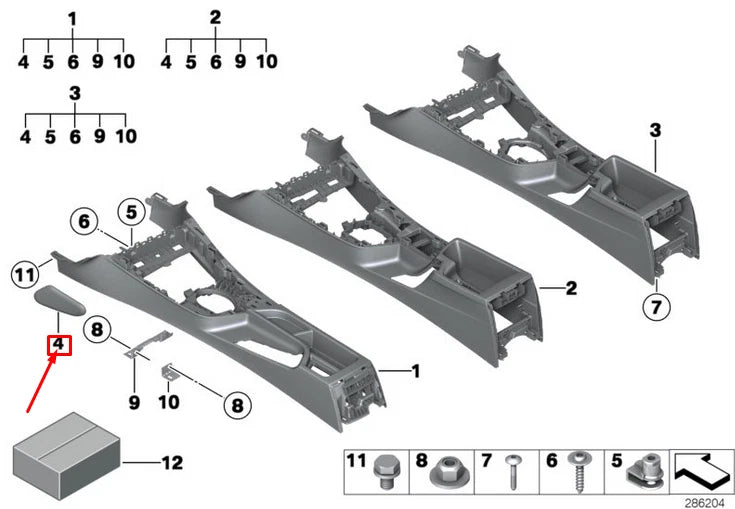NEW BMW 1 F20 CENTRE CONSOLE KNEEPAD 51169266120 9266120 ORIGINAL