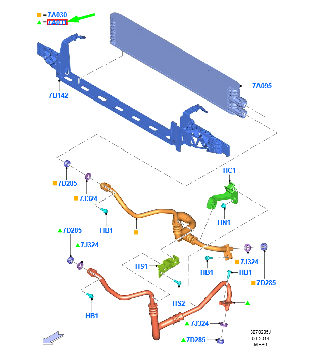 new ford kuga mk2 c520 transmission oil cooler tube 5351795 original