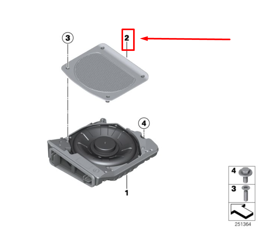 new bmw 2 coupe f22, f87 central woofer trim 65139223670 9223670 original