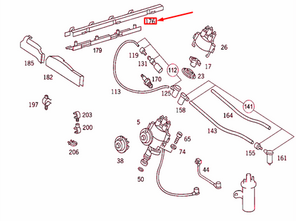NEW MERCEDES 190 W201 IGNITION WIRE HOLDER UPPER BRACKET A1021591140 ORIGINAL