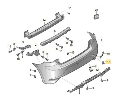 new seat ibiza v kj1 rear bumper tow hook eye cover 6f0807441gru original