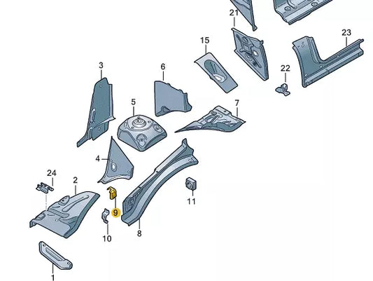 NEW VOLKSWAGEN CRAFTER SZ LEFT HEADLIGHT BRACKET 2N0804593A