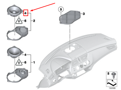 new bmw 3 f30, f80 front door loudspeaker 65139240641 9240641 original