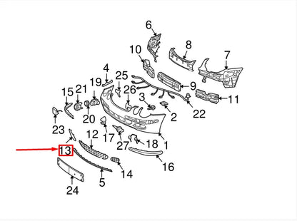 NEW MB E-CLASS W211 FRONT BUMPER LOWER COVER GRILL RIGHT A2118850253 ORIGINAL