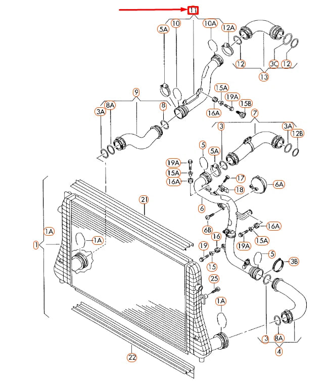 NEW AUDI A3 8P INTERCOOLER AIR PIPE 3C0145770B ORIGINAL