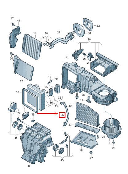 new vw caddy iv sa mk6 a/c water drain pipe lhd 1t1260113c original
