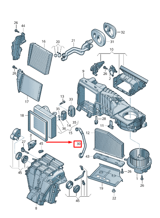 new vw caddy iv sa mk6 a/c water drain pipe lhd 1t1260113c original