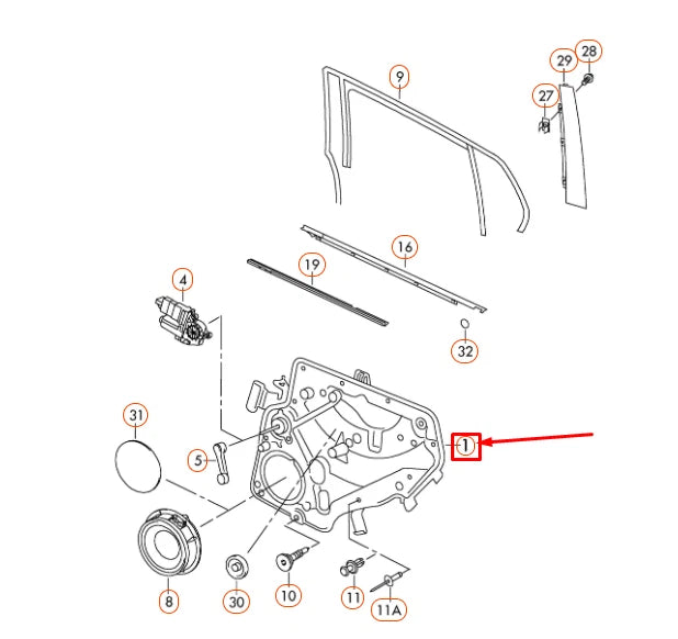 NEW VOLKSWAGEN GOLF MK6 REAR RIGHT DOOR WINDOW REGULATOR 5K4839462 ORIGINAL