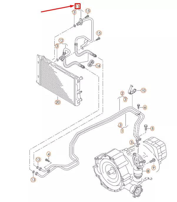 NEW AUDI A4 B8 GEARBOX OIL PRESSURE LINE 8K0317826AC