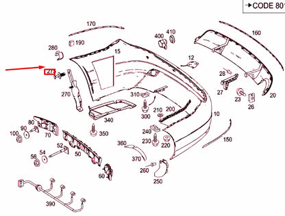 NEW MB C W204 REAR BUMPER MOUNTING BRACKET EXPANSION RIVET A0009914940 ORIGINAL