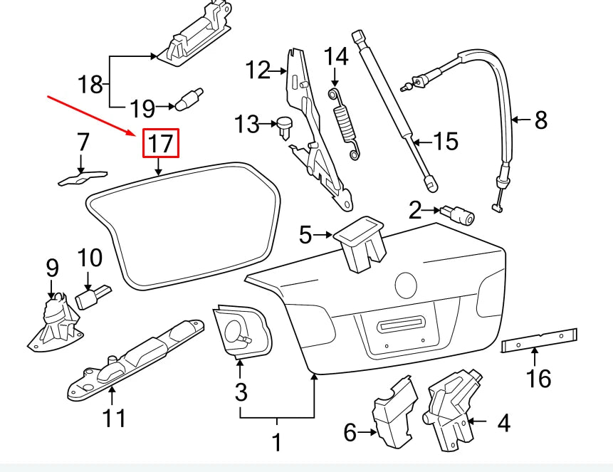 NEW VW JETTA III 1K MK3 REAR TRUNK LID SEAL 1K5827705C5AP ORIGINAL