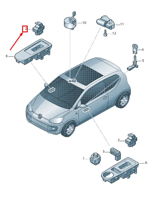 NEW VW UP 12 FRONT LEFT DOOR WINDOW SWITCH 1SB959857IGI ORIGINAL