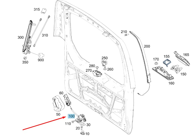 NEW MERCEDES-BENZ VITO W447 TAILGATE LOCK A4477400335 ORIGINAL