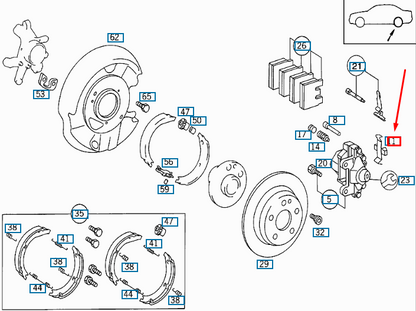 NEW MERCEDES-BENZ E W210 REAR WHEEL BRAKE CALIPER SPRING A0004216391 ORIGINAL