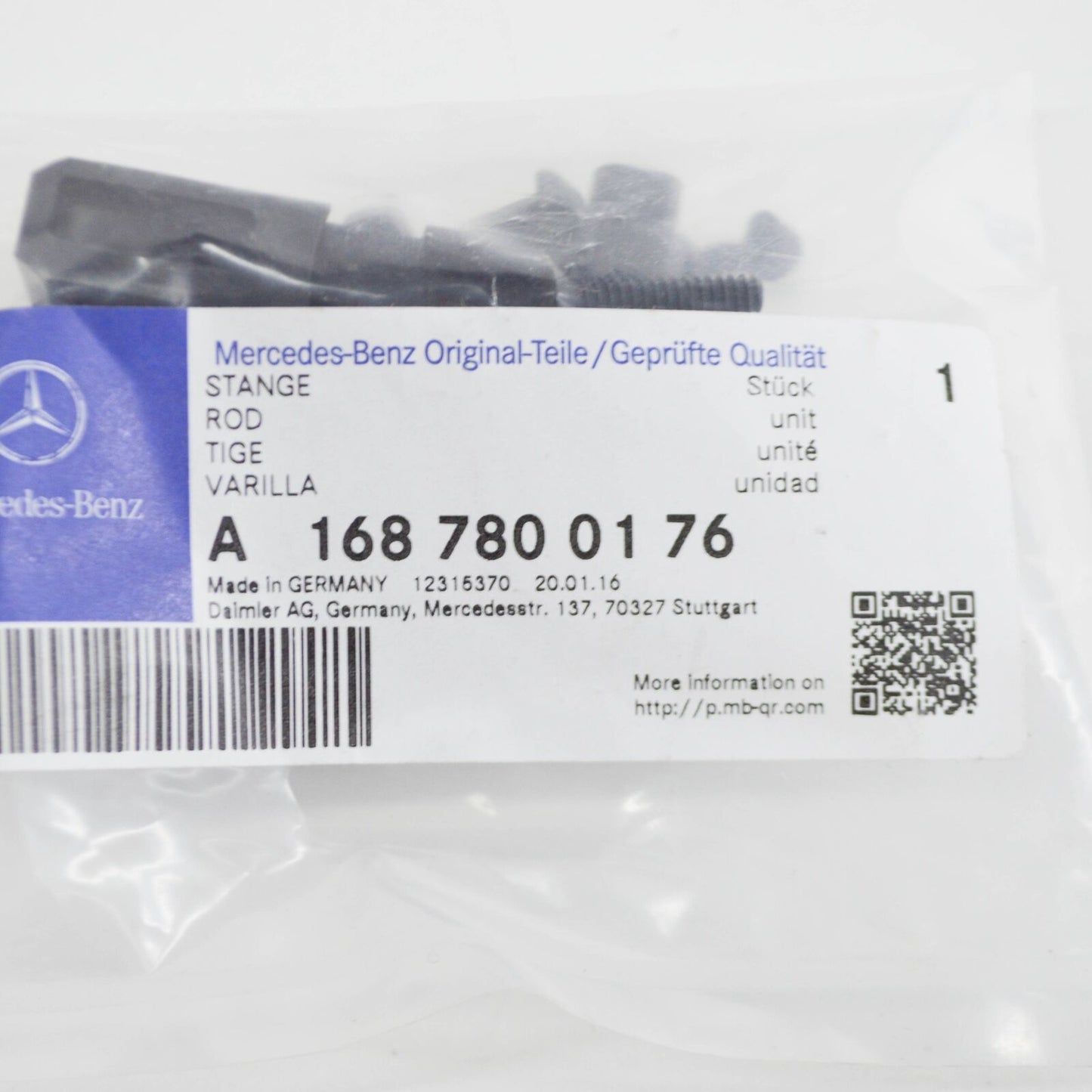 NEW MB A W168 ROOF COVER PUSH ROD LEFT REAR PARTS KIT A1687800176 ORIGINAL