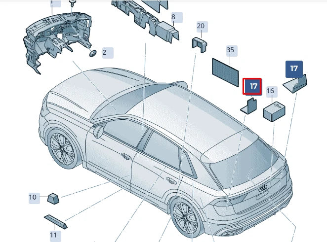 NEW AUDI RSQ8 4MN LEFT DAMPING SOUND ABSORBER 4M8863433A