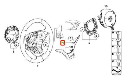 NEW BMW E60 E61 E63 E64 M5 M6 M STEERING WHEEL TRIM 32347841044