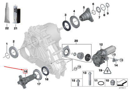 NEW BMW X3 E83 TRANSFER CASE FRONT OUTPUT FLANGE 27107537664 ORIGINAL
