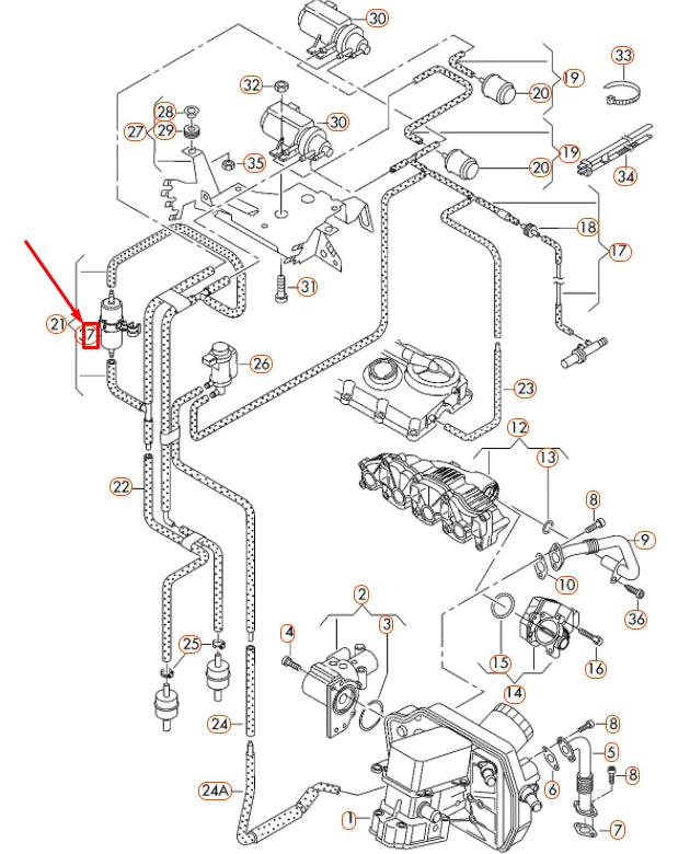 NEW VOLKSWAGEN TRANSPORTER T5 PULSATION DAMPER 7E0133277 ORIGINAL
