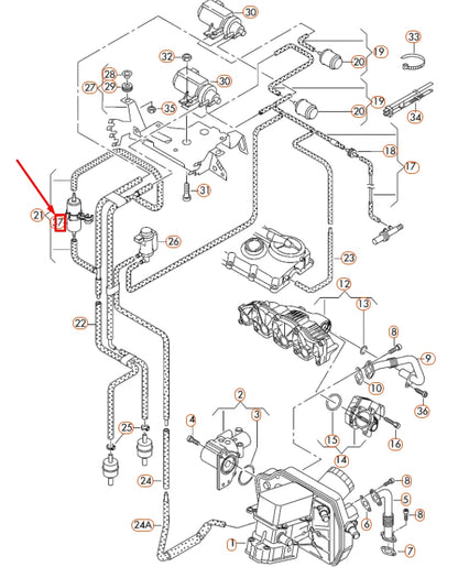 NEW VOLKSWAGEN TRANSPORTER T5 PULSATION DAMPER 7E0133277 ORIGINAL