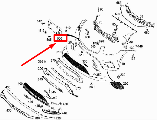 NEW MERCEDES-BENZ GLC X253 FRONT BUMPER NUMBER HOLDER A2538853800 ORIGINAL