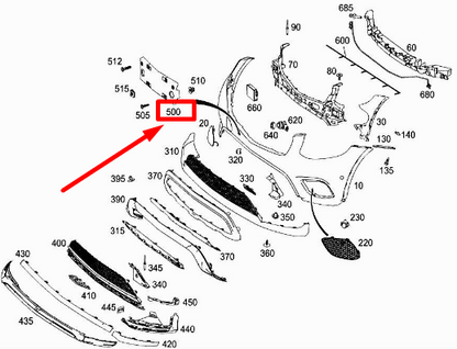 NEW MERCEDES-BENZ GLC X253 FRONT BUMPER NUMBER HOLDER A2538853800 ORIGINAL