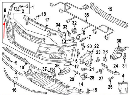 Genuine Audi A6 C7 Front Bumper S-Line Tow Hook Eye Cover 4G0807241Agru 2012