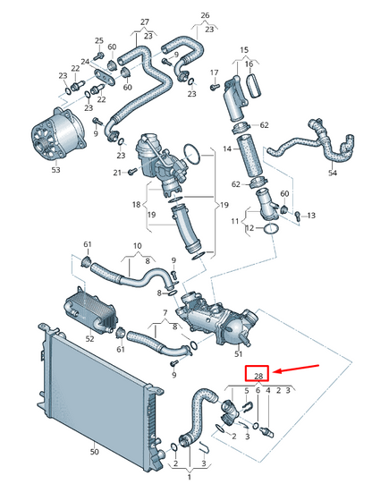NEW AUDI A6 AVANT C7 REAR LEFT RADIATOR COOLANT HOSE ADAPTER 4G0122293BF