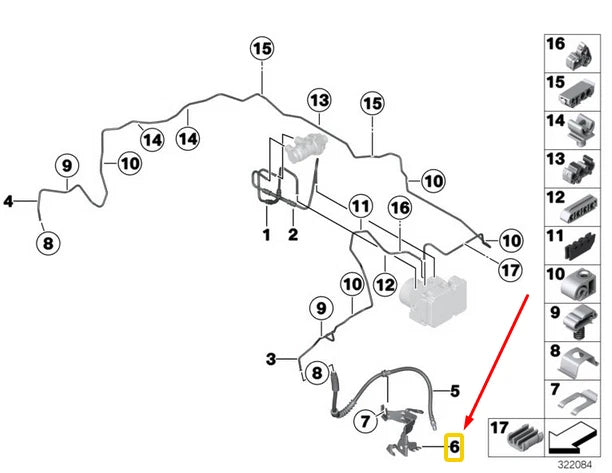 NEW BMW 2 COUPE F22 FRONT LEFT BRAKE HOSE BRACKET 34306792255 6792255 ORIGINAL