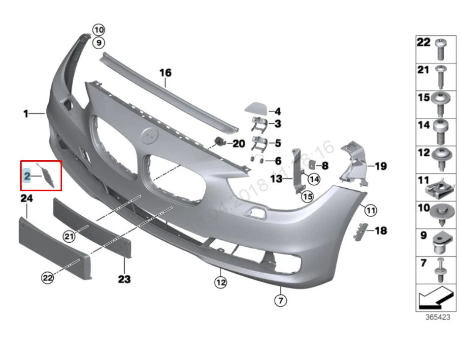 NEW BMW 5 GT F07 FRONT BUMPER TOW HOOK EYE COVER 51117332667 2015 ORIGINAL