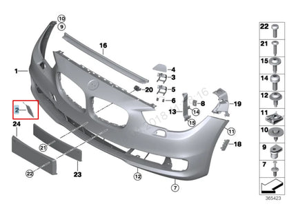 NEW BMW 5 GT F07 FRONT BUMPER TOW HOOK EYE COVER 51117332667 2015 ORIGINAL
