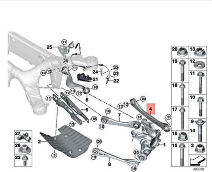 NEW BMW 5 G30 REAR LEFT WISHBONE CONTROL ARM 33326861125 ORIGINAL
