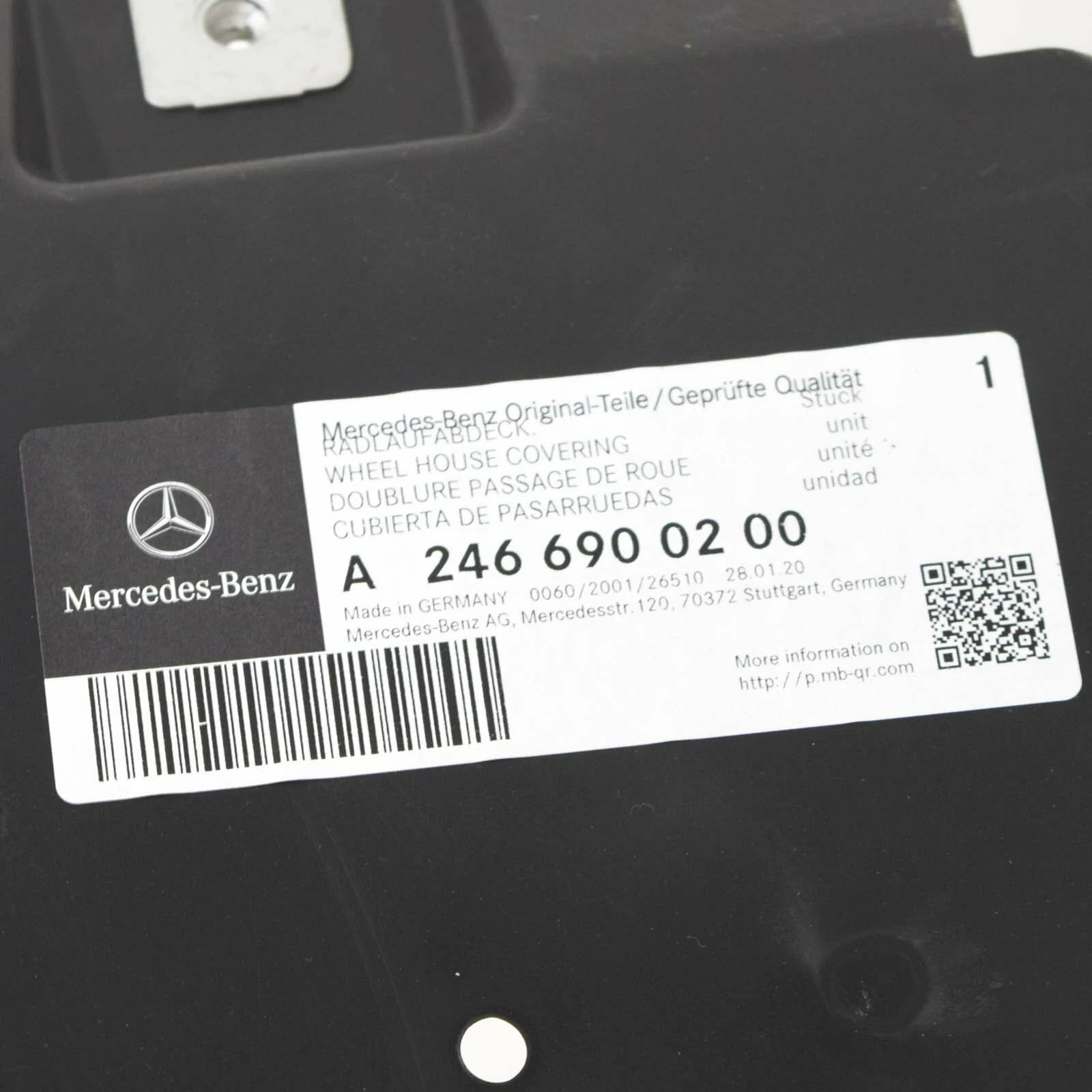 NEW MB A-CLASS W176 FRONT RIGHT WHEEL MUD SPLASH GUARD A2466900200 ORIGINAL