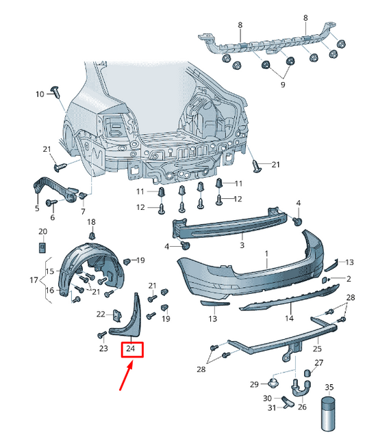 new skoda octavia 5e mk3 rear left mudguard 5e0821821 9b9 5e08218219b9 original