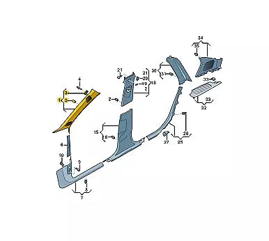 NEW AUDI Q5 FY RIGHT A PILLAR TRIM 80A867234G1OJ