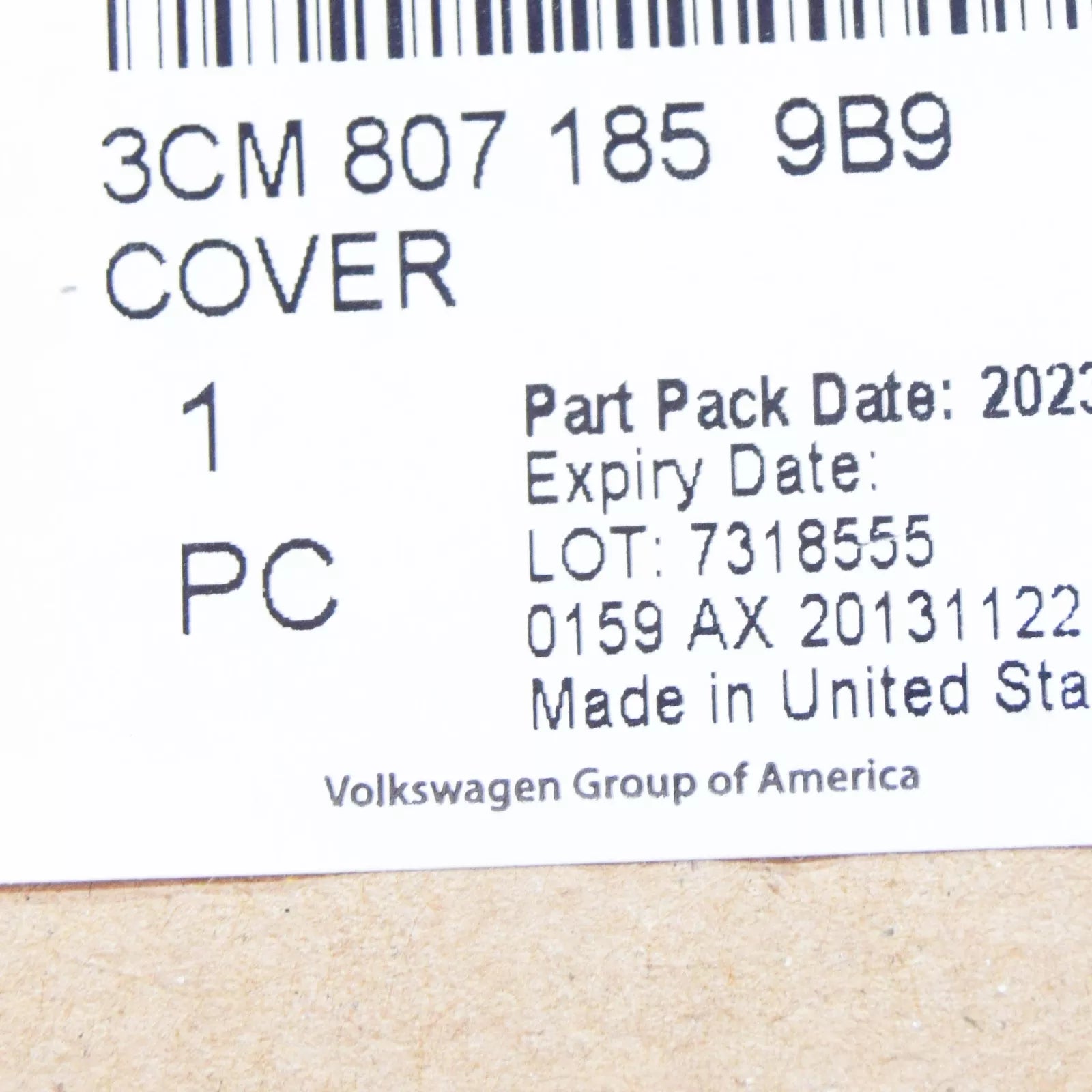 NEW VOLKSWAGEN ATLAS CA1 FRONT BUMPER TOW EYE COVER 3CM8071859B9 ORIGINAL