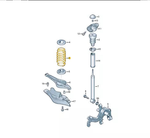 NEW AUDI A3 8P REAR COIL SPRING 1K0511115HE