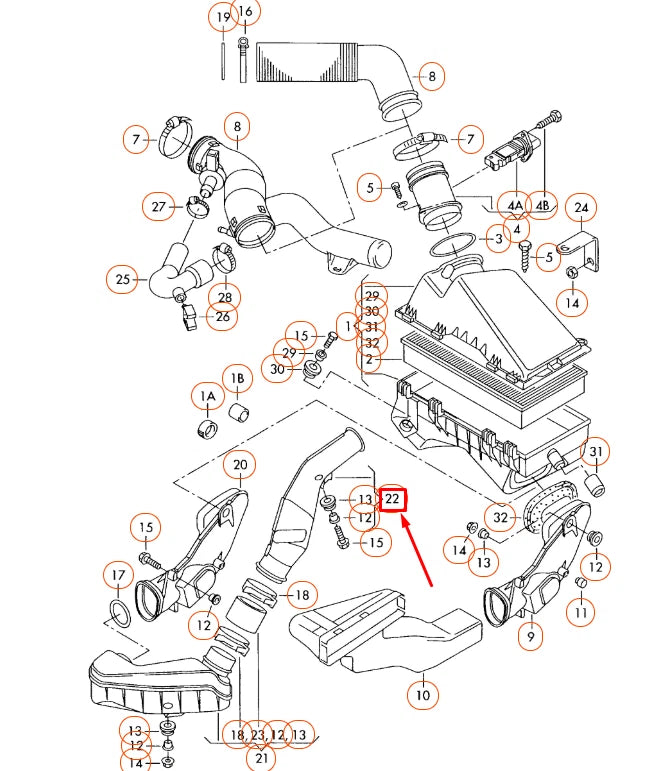 NEW VOLKSWAGEN BEETLE 9C ENGINE AIR INTAKE HOSE 1C0129520