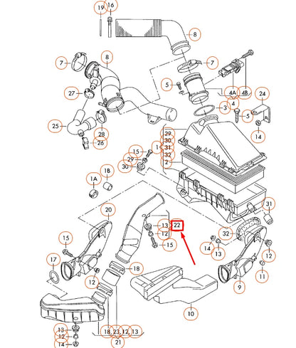 NEW VOLKSWAGEN BEETLE 9C ENGINE AIR INTAKE HOSE 1C0129520