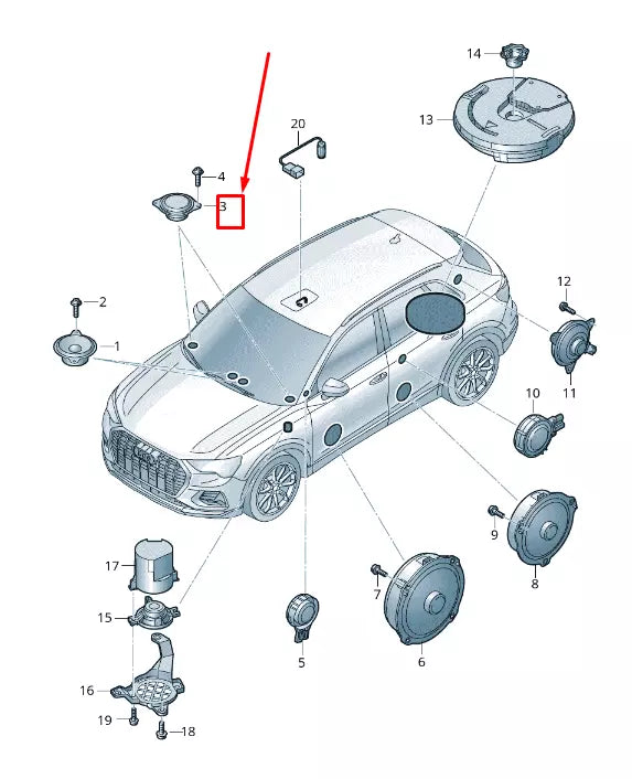 NEW AUDI Q3 F3 DASHBOARD LOUDSPEAKER 3A035416