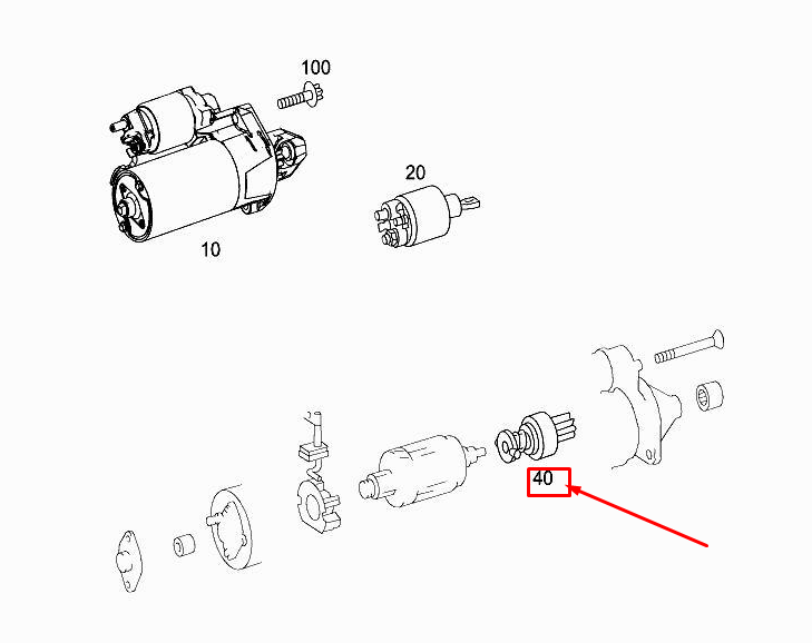 new mercedes-benz s w222 starter pinion a0011516113 original